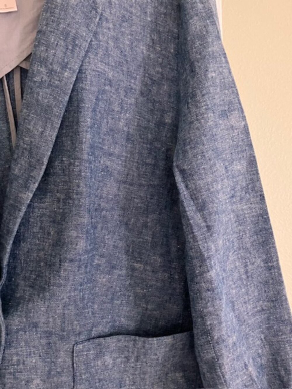 Ann Taylor Loft women's chambray blazer S 8 blue linen woven classic casual - Picture 3 of 6